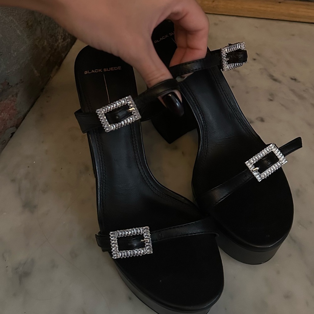 Black suede shoes